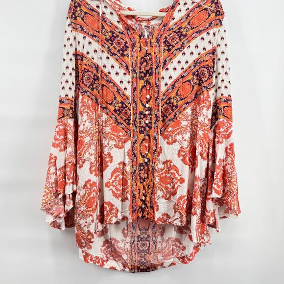 Free People Magic Mystery Boho Tunic Top Mini Dress Size Small - Picture 4 of 4